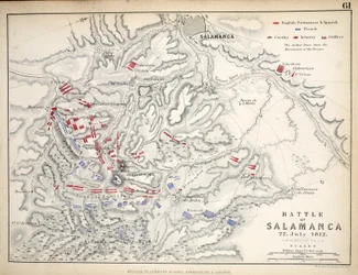 Map of the Battle of Salamanca, published by William Blackwood and Sons, Edinburgh and London, 1848